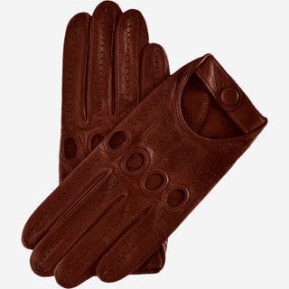 Mario (brown) - Italian lambskin leather driving gloves - Glamourous Grace