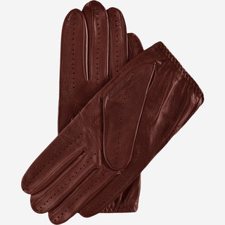 Mario (brown) - Italian lambskin leather driving gloves - Glamourous Grace