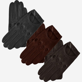 Mario (dark brown) - Italian lambskin leather driving gloves - Glamourous Grace