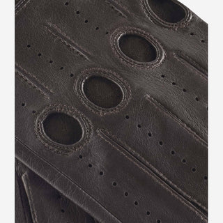 Mario (dark brown) - Italian lambskin leather driving gloves - Glamourous Grace