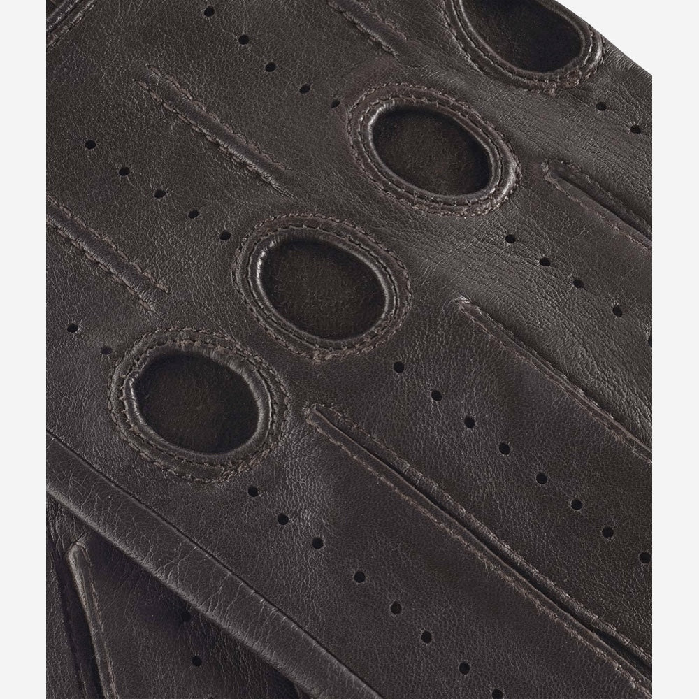 Mario (dark brown) - Italian lambskin leather driving gloves & touchscreen feature - Glamourous Grace