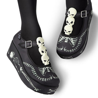 Skeletons Under My Bed Women's Mary Jane Platforms