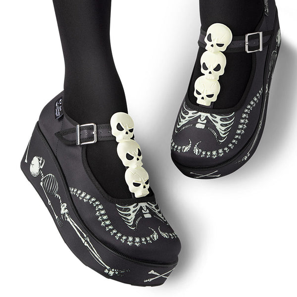 Skeletons Under My Bed Women's Mary Jane Platforms - Glamourous Grace