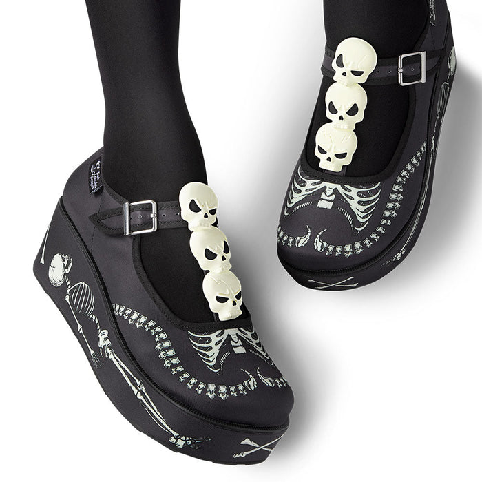 Skeletons Under My Bed Women's Mary Jane Platforms - Glamourous Grace