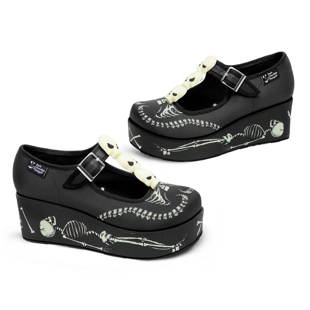 Skeletons Under My Bed Women's Mary Jane Platforms - Glamourous Grace