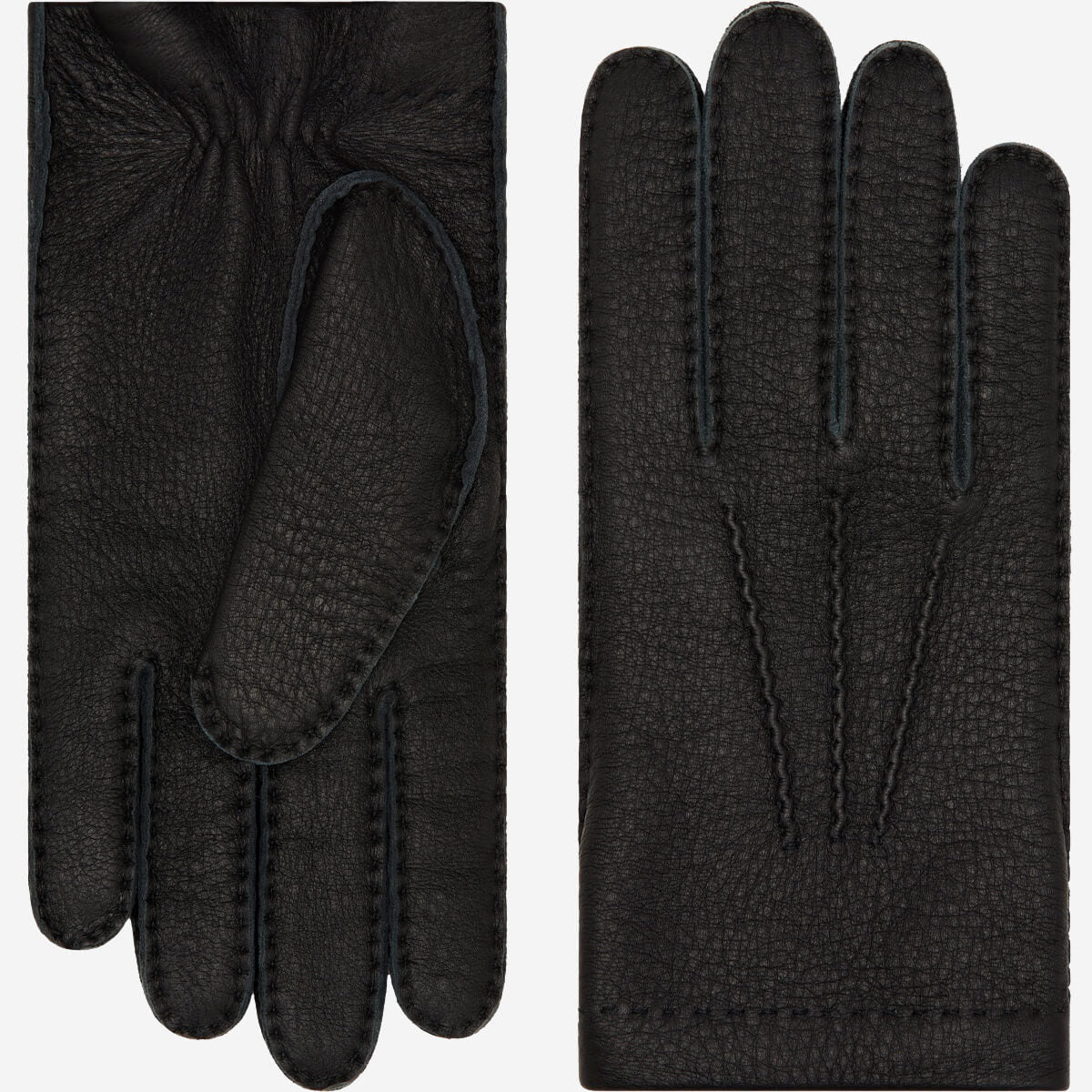 Matteo (black) - Italian gloves made of American deerskin leather with cashmere lining - Glamourous Grace