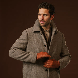 Matteo (brown) - Italian gloves made of American deerskin leather with cashmere lining - Glamourous Grace