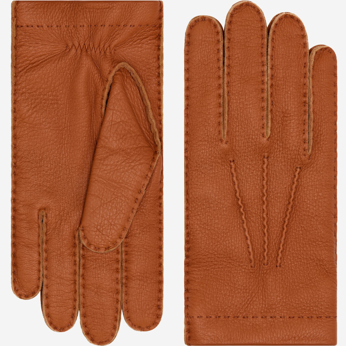 Matteo (brown) - Italian gloves made of American deerskin leather with cashmere lining - Glamourous Grace