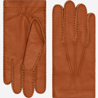 Matteo (brown) - Italian gloves made of American deerskin leather with cashmere lining - Glamourous Grace