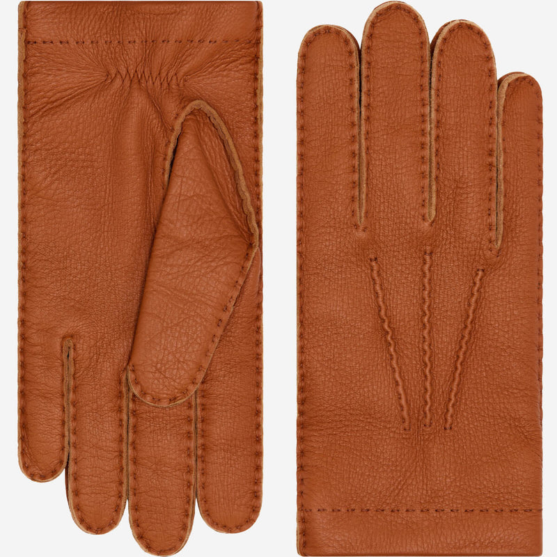 Matteo (brown) - Italian gloves made of American deerskin leather with cashmere lining - Glamourous Grace
