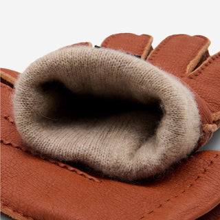 Matteo (brown) - Italian gloves made of American deerskin leather with cashmere lining - Glamourous Grace