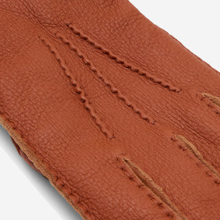 Matteo (brown) - Italian gloves made of American deerskin leather with cashmere lining - Glamourous Grace