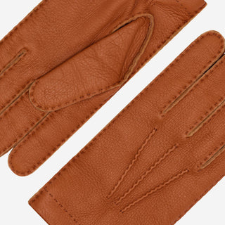 Matteo (brown) - Italian gloves made of American deerskin leather with cashmere lining - Glamourous Grace