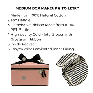 Medium Box Makeup & Toiletry – Pink/Blush - Glamourous Grace