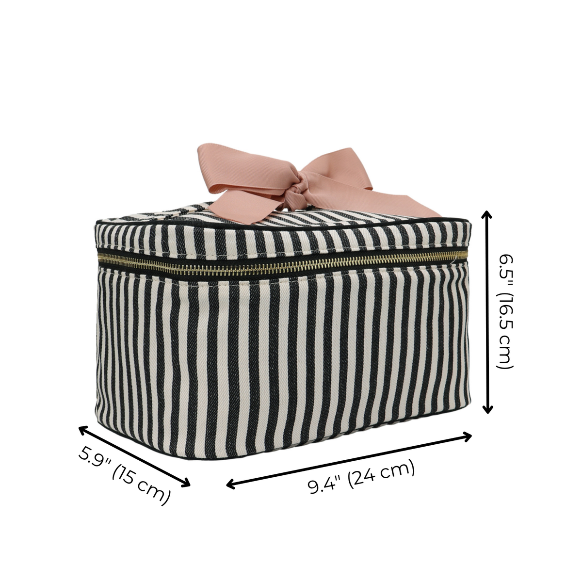 Medium Box Makeup & Toiletry with Insert Organizer – Striped - Glamourous Grace