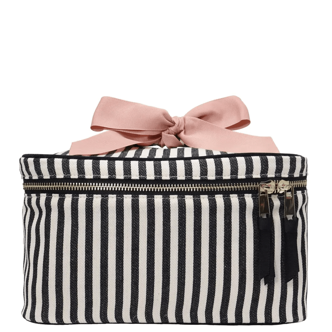 Medium Box Makeup & Toiletry with Insert Organizer – Striped - Glamourous Grace