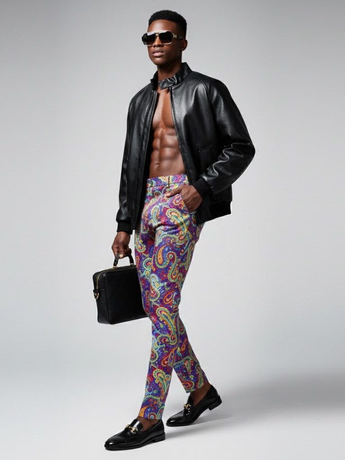 Men's Vegan Leather Bomber Jacket SOHO LEATHER NYFW New Colecction BYMANYC ® New York