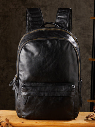 Men Leather 16" Laptop Backpack Full Grain Leather School Backpack