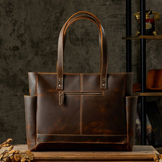 Men's 17" Leather Laptop Messenger Bag, Leather Messenger Bag for Men, Full Grain Leather Crossbody Bag