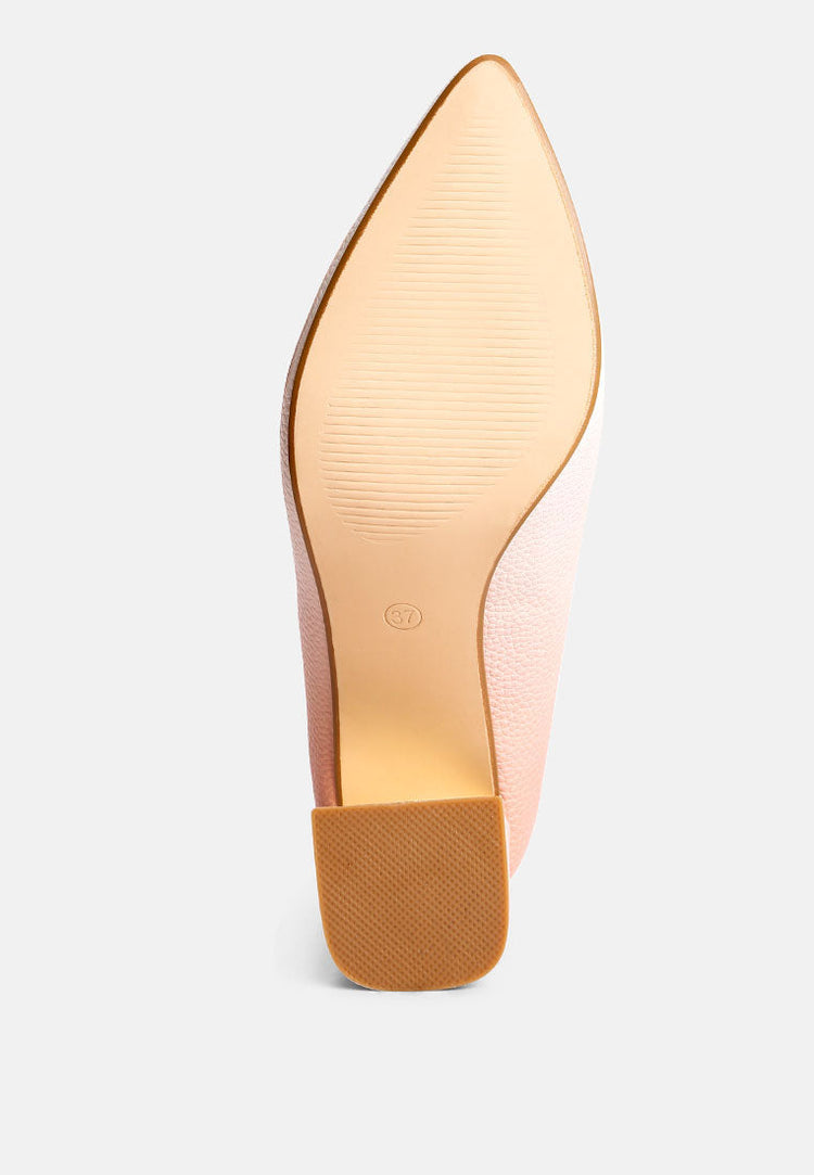 Harlow Metallic Accent Block Heel Pumps