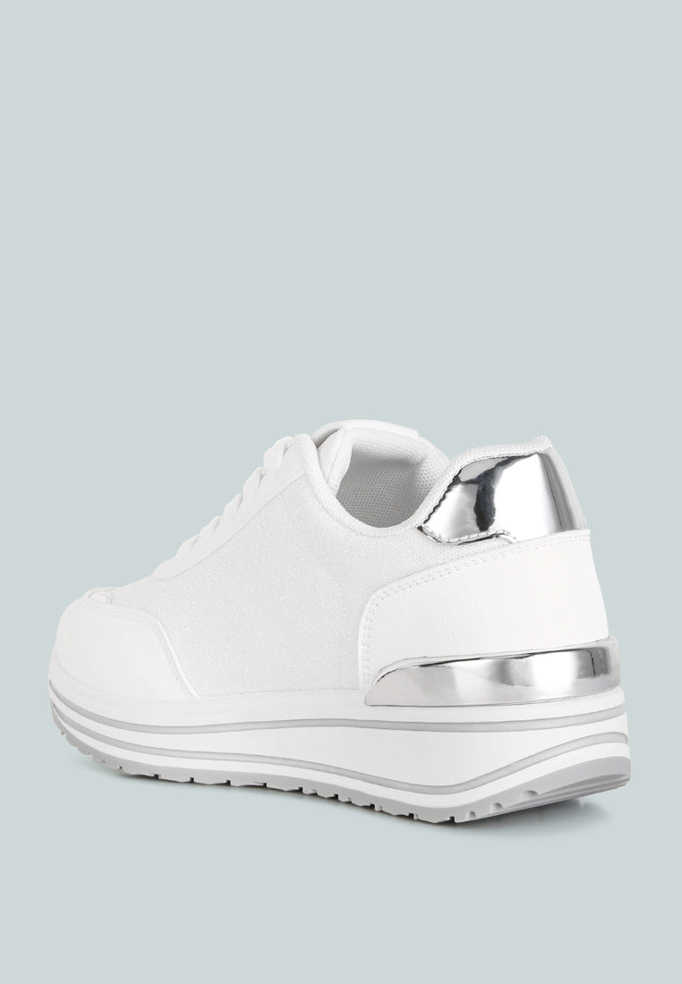 Mailys Metallic Panel Platform Sneakers - Glamourous Grace