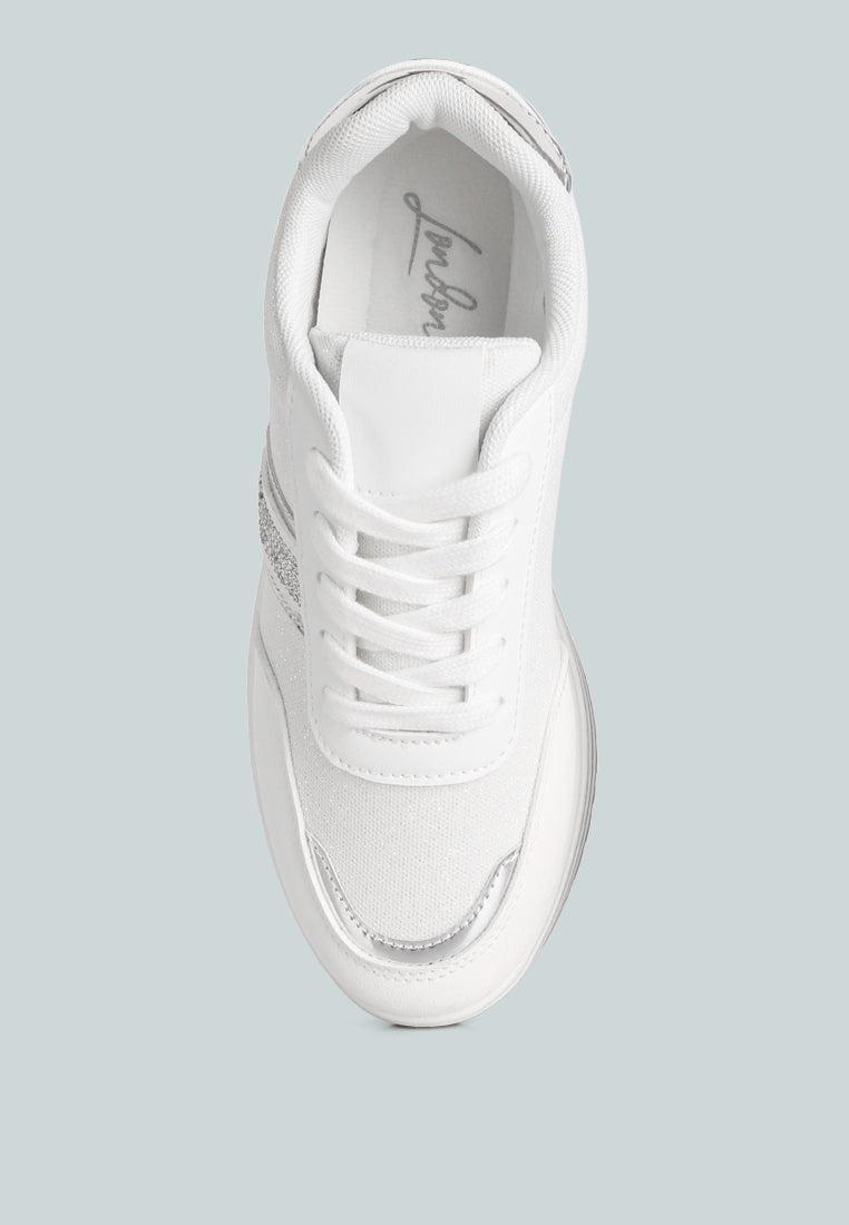 Mailys Metallic Panel Platform Sneakers - Glamourous Grace