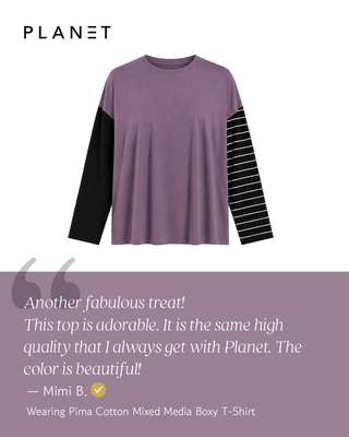 Pima Cotton Mixed Media Boxy T-Shirt - Capri - Glamourous Grace