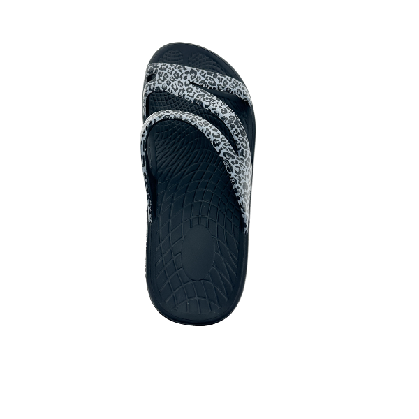 Sovella Active Recovery Sandals Women's PF Slide Black/Leopard - Glamourous Grace
