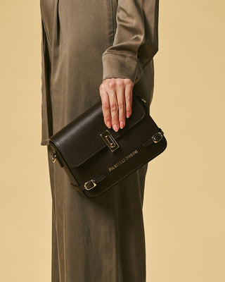 Mirella (dark brown) - Italian calf leather women's crossbody bag (with shoulder strap) - Glamourous Grace