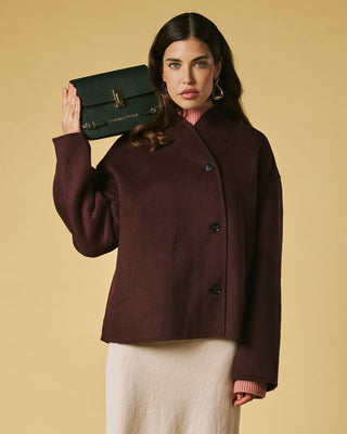 Mirella (green) - Italian calf leather women's crossbody bag (with shoulder strap) - Glamourous Grace