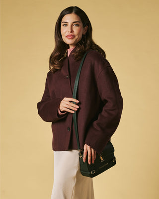 Mirella (green) - Italian calf leather women's crossbody bag (with shoulder strap) - Glamourous Grace
