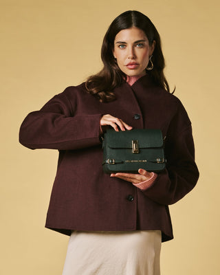 Mirella (green) - Italian calf leather women's crossbody bag (with shoulder strap) - Glamourous Grace