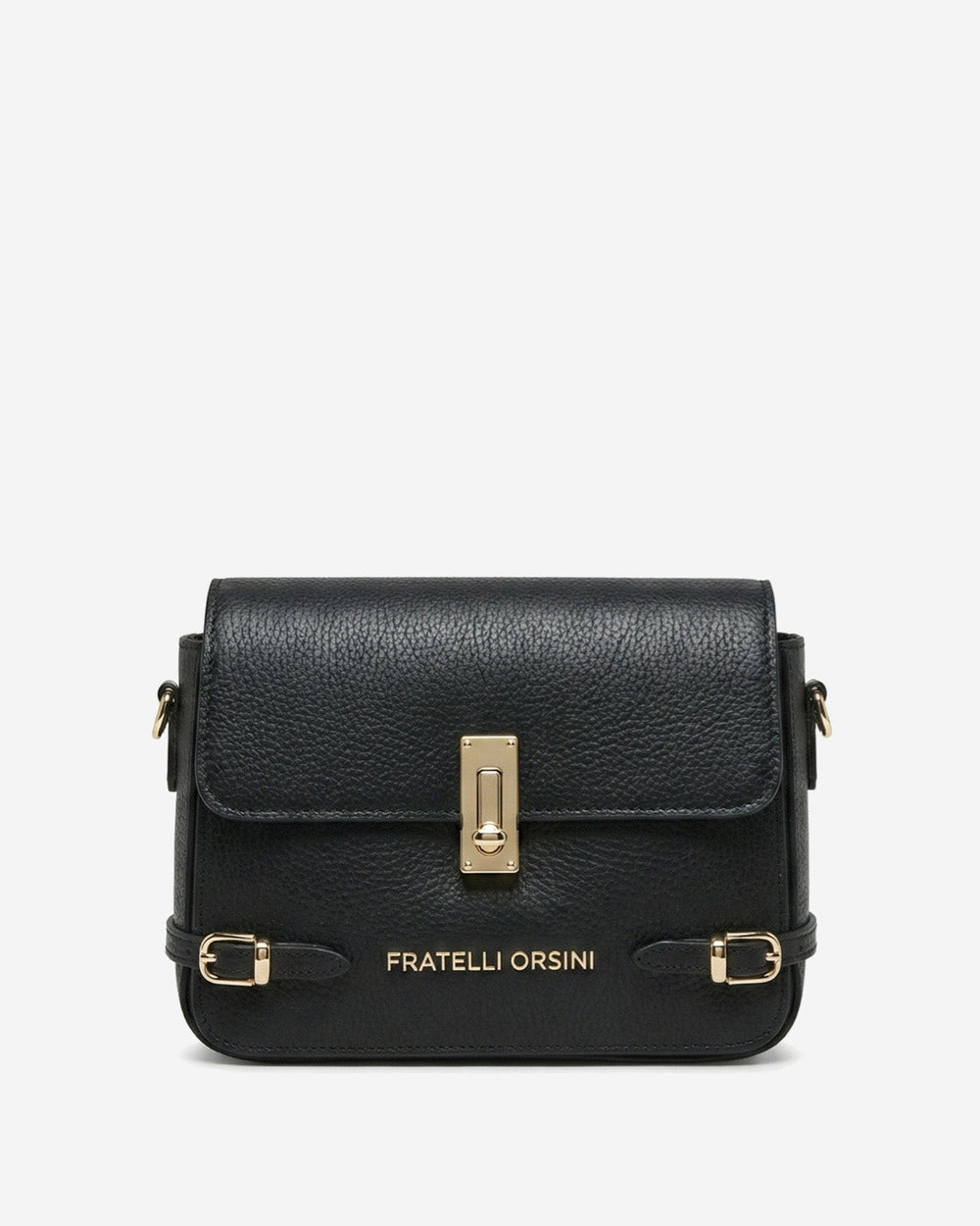 Mirella (black) - Italian calf leather women's crossbody bag (with shoulder strap) - Glamourous Grace