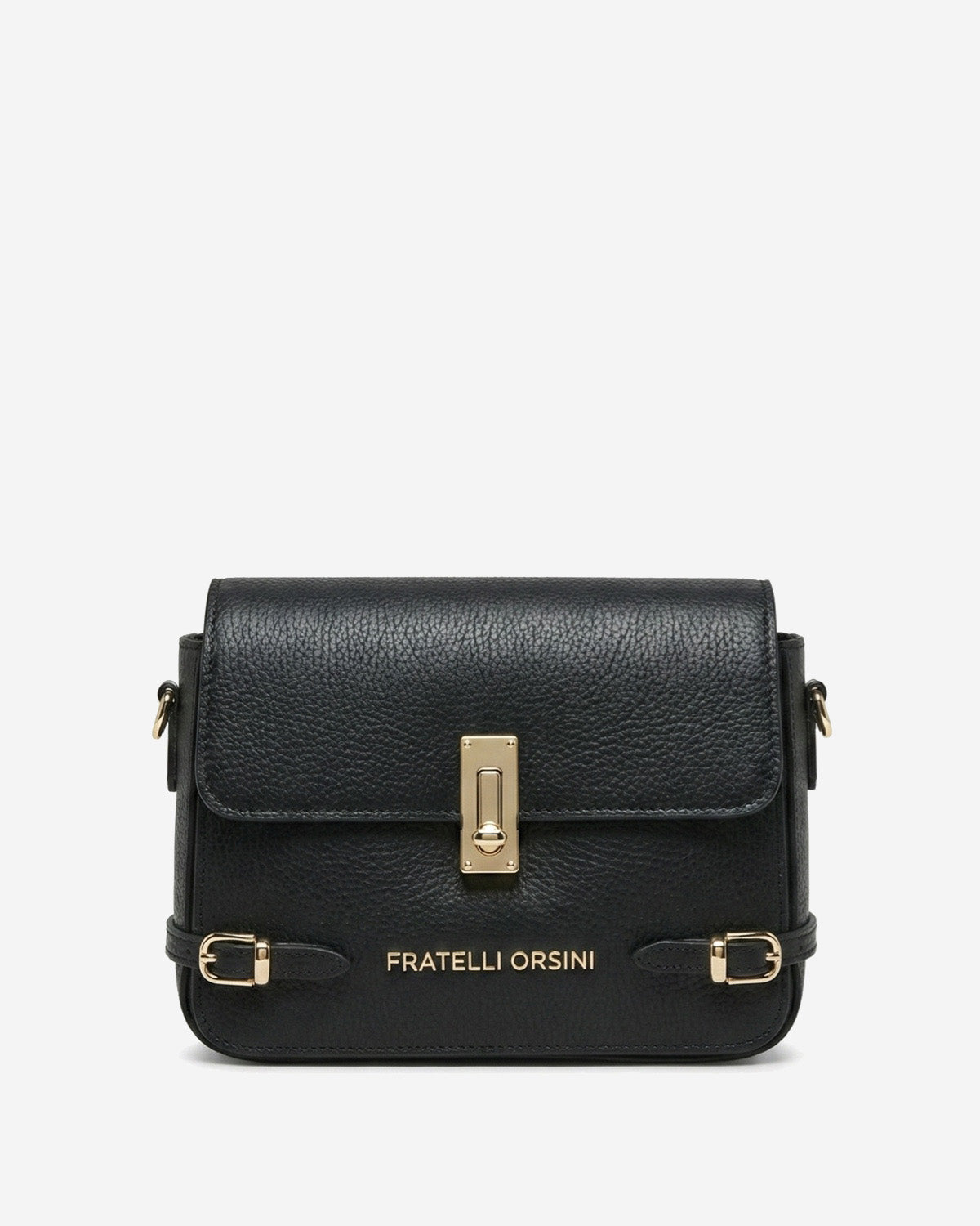 Mirella (black) - Italian calf leather women's crossbody bag (with shoulder strap) - Glamourous Grace