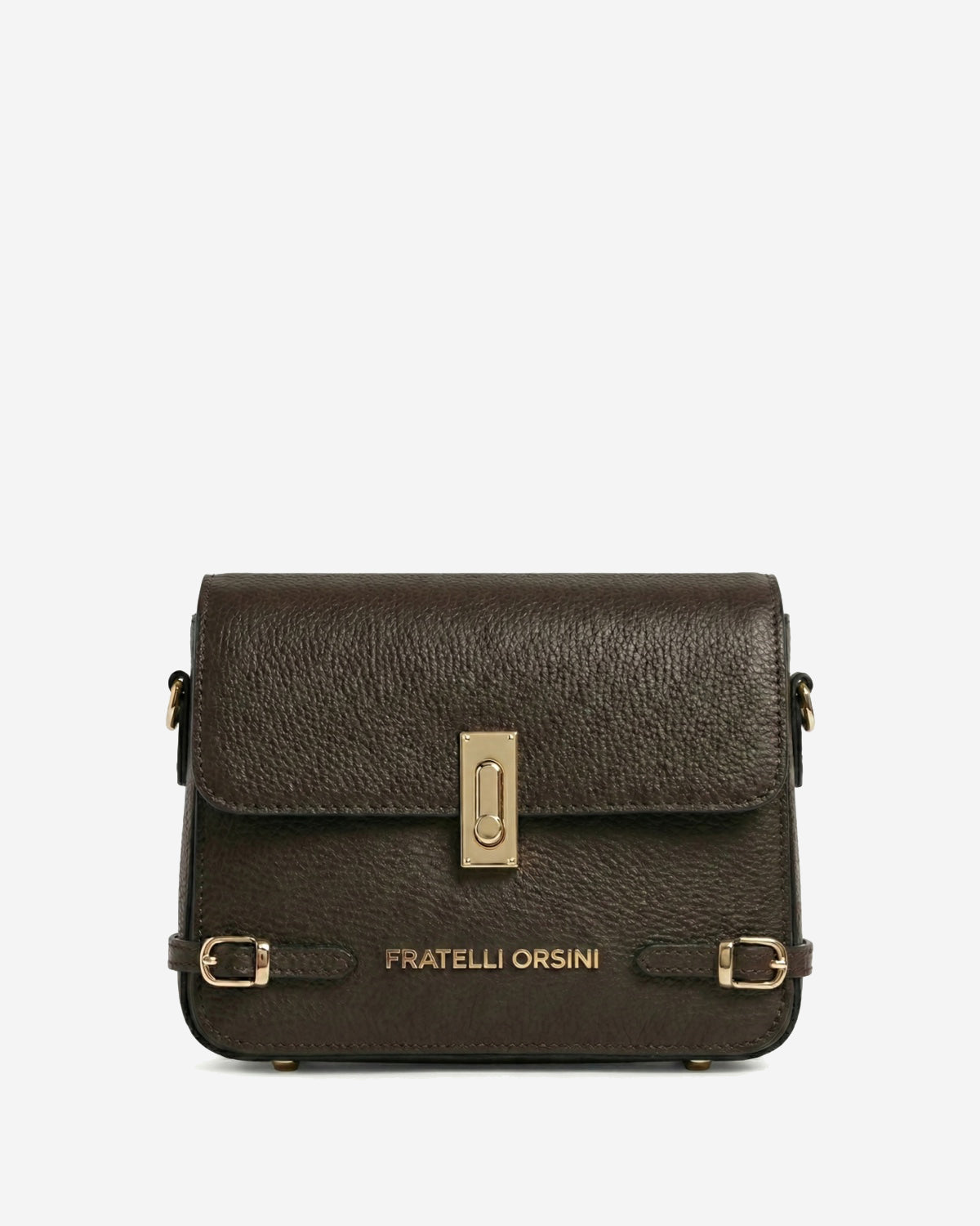 Mirella (dark brown) - Italian calf leather women's crossbody bag (with shoulder strap) - Glamourous Grace