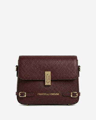 Mirella (eggplant) - Italian calf leather women's crossbody bag (with shoulder strap) - Glamourous Grace