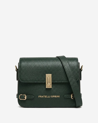 Mirella (green) - Italian calf leather women's crossbody bag (with shoulder strap) - Glamourous Grace