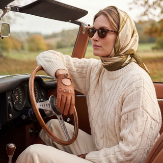 CD4378 (camel) - Women's sporty Italian leather driving gloves - Glamourous Grace