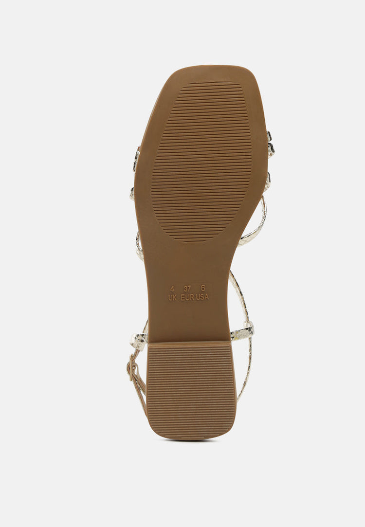 Petal Molly Cuddles Cross Strap Detail Flat Sandals