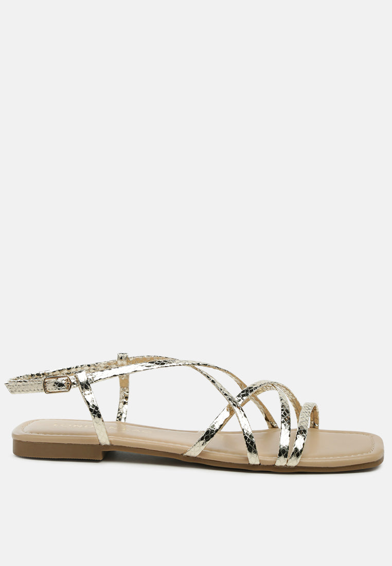 Petal Molly Cuddles Cross Strap Detail Flat Sandals - Glamourous Grace
