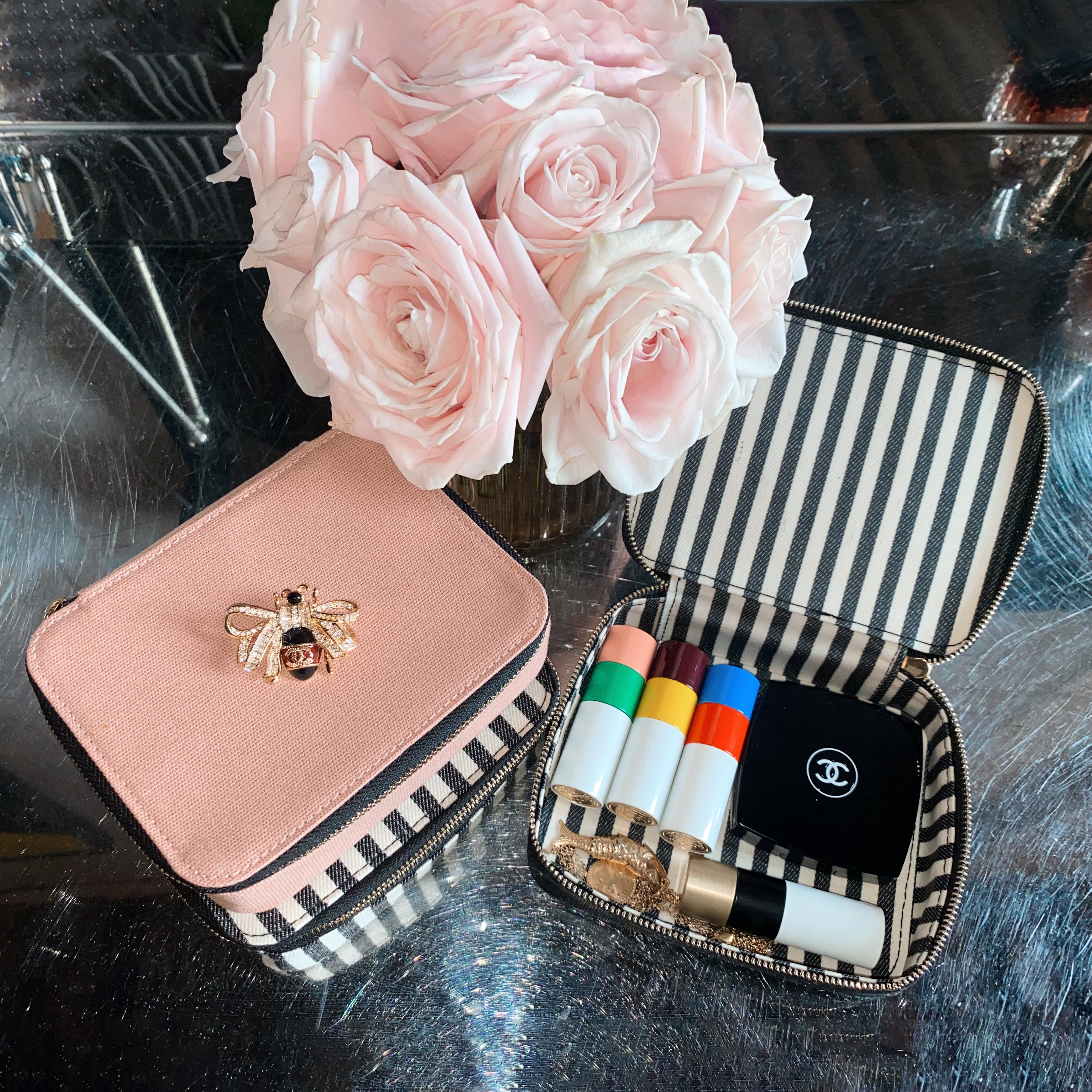 Large Cosmetics/Trinket Box – Black - Glamourous Grace