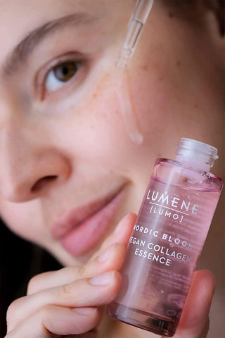 Lumene Vegan Collagen Essence Serum - Hydrating Anti-Aging Skincare with Hyaluronic Acid & Swedish Cherry Extract - 30ml - Glamourous Grace