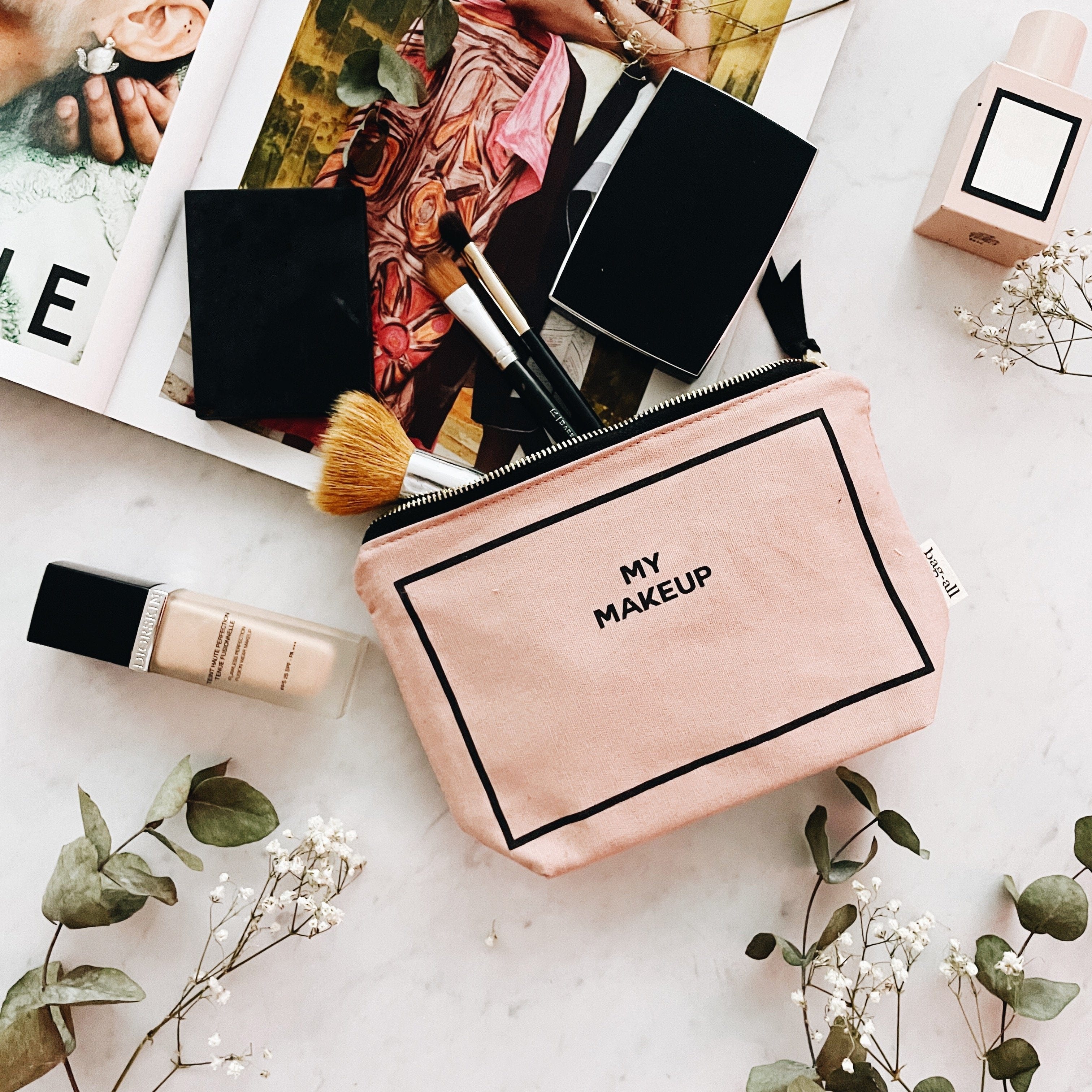 My Makeup Pouch, Coated Lining – Pink/Blush - Glamourous Grace