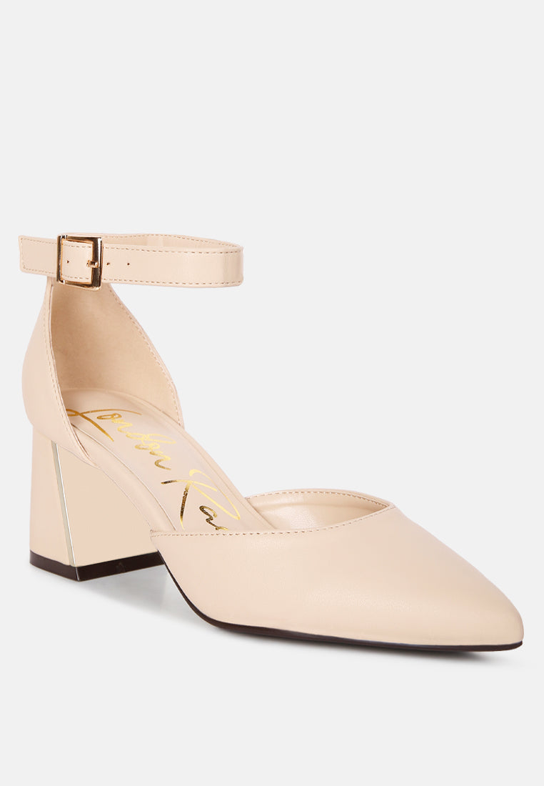 Myla Faux Leather Metallic Sling Heeled Sandals - Glamourous Grace