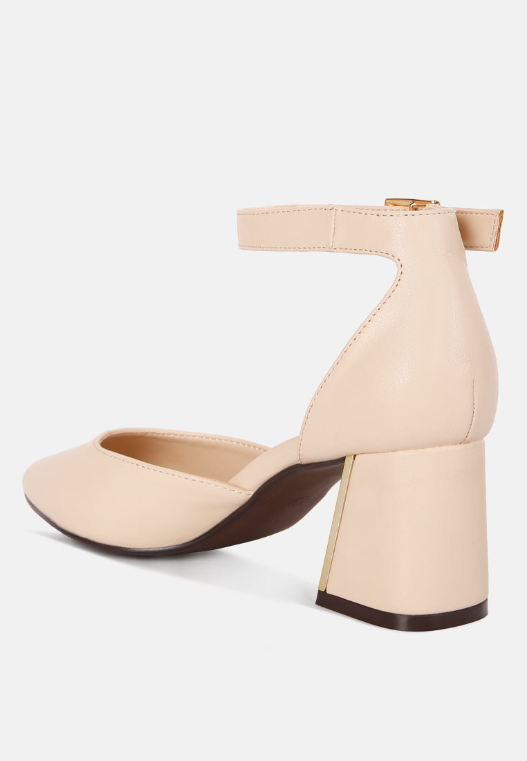 Myla Faux Leather Metallic Sling Heeled Sandals - Glamourous Grace