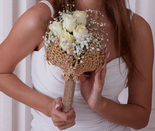 Gold Bouquet Holder, Gold Wedding Bouquet - Glamourous Grace