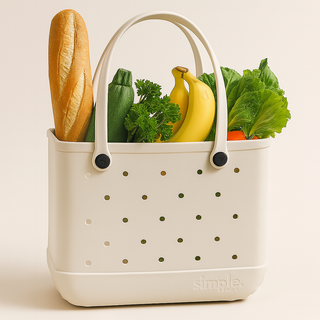 Everyday Extra Large EVA Tote – Natural Stone | Waterproof, Lightweight, Neutral Oversized Bag