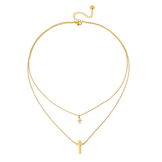 Faithfully Layered Cross Necklace