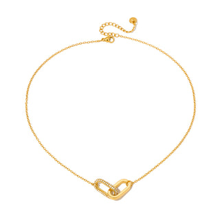 Linked with Diamonds Chain Necklace - WATERPROOF