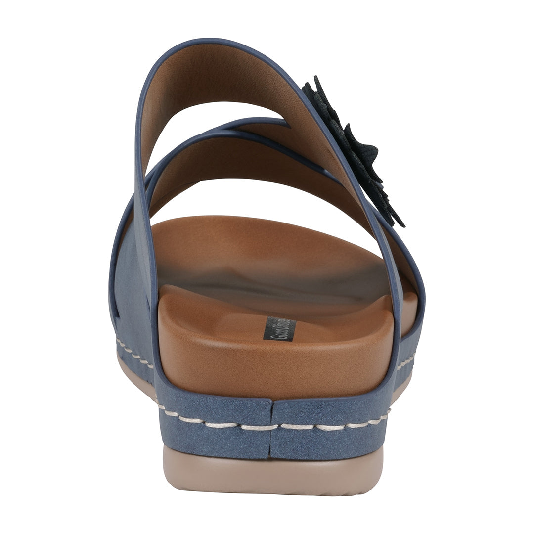Women's Nessie Blue Flower Comfort Sandals - Glamourous Grace